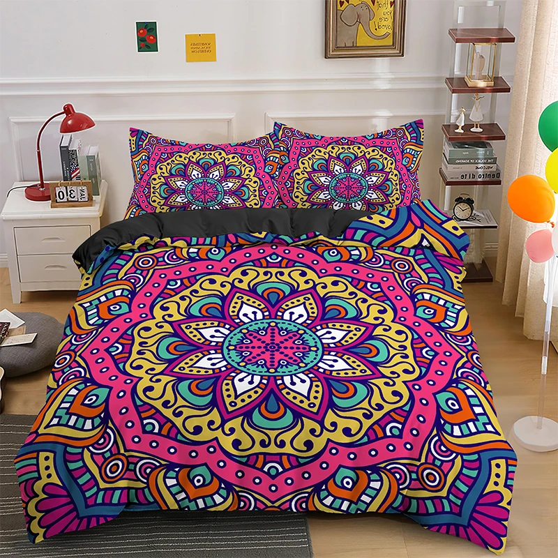

3D Luxury Mysterious Mandala Parttern 2/3Pcs Duvet Cover Set and Pillow Case Bedding Sets US/EU/UK/AU Size