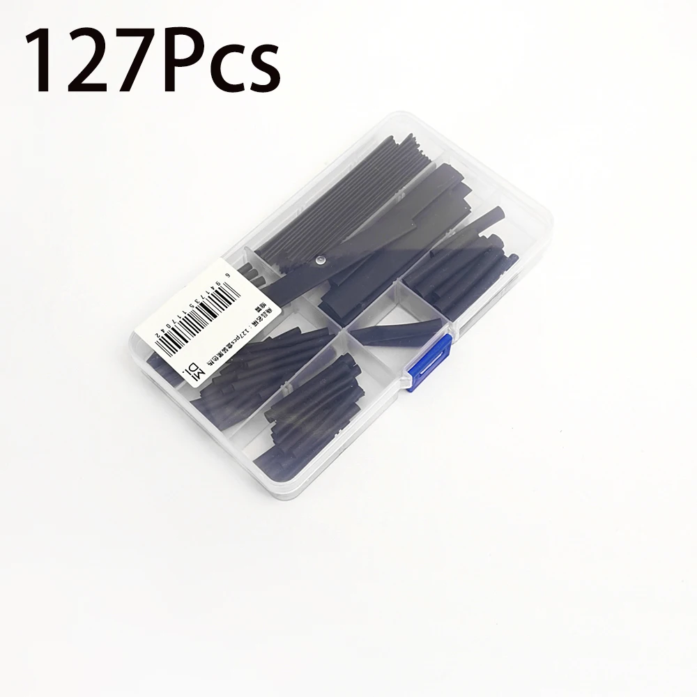 

127pcs/lot Heat Shrink Tubing 7.28m 2:1 Black Tube Car Cable Sleeving Assortment Wrap Wire Kit termoretractil Polyolefin Tubing