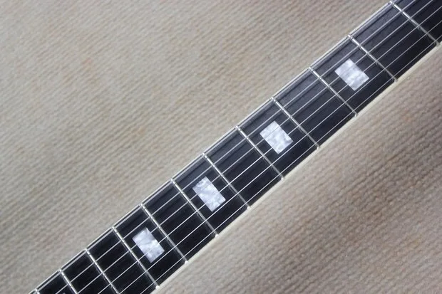 Envatio Gratis nueva llegada guitarra de jazz eléctrica personalizada de alta calidad guiar semi-hueco de jazz negro hai3