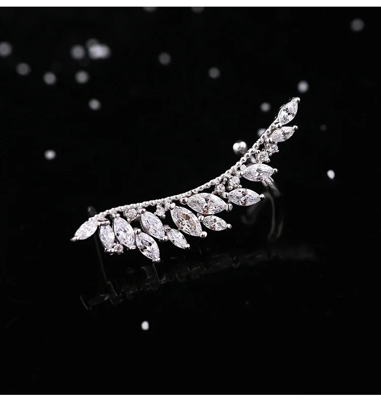 Женские серьги из серебра 925 пробы с прозрачным цирконием | Украшения и