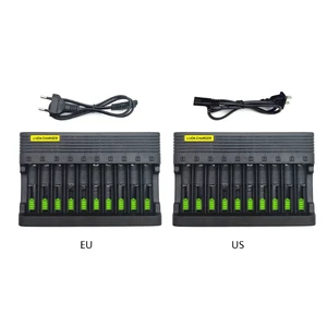 Independent Slot US Plug Charger Compact 10-Slot Battery Charger
3.7/4.2V 14500 16340 18650 Li-ion Rechargeable Battery