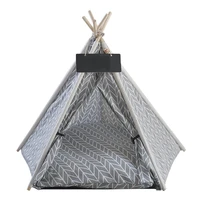 2020 new dog house kitten house portable linen pet tent washable teepee puppy cat indoor outdoor kennels teepee cave with mat