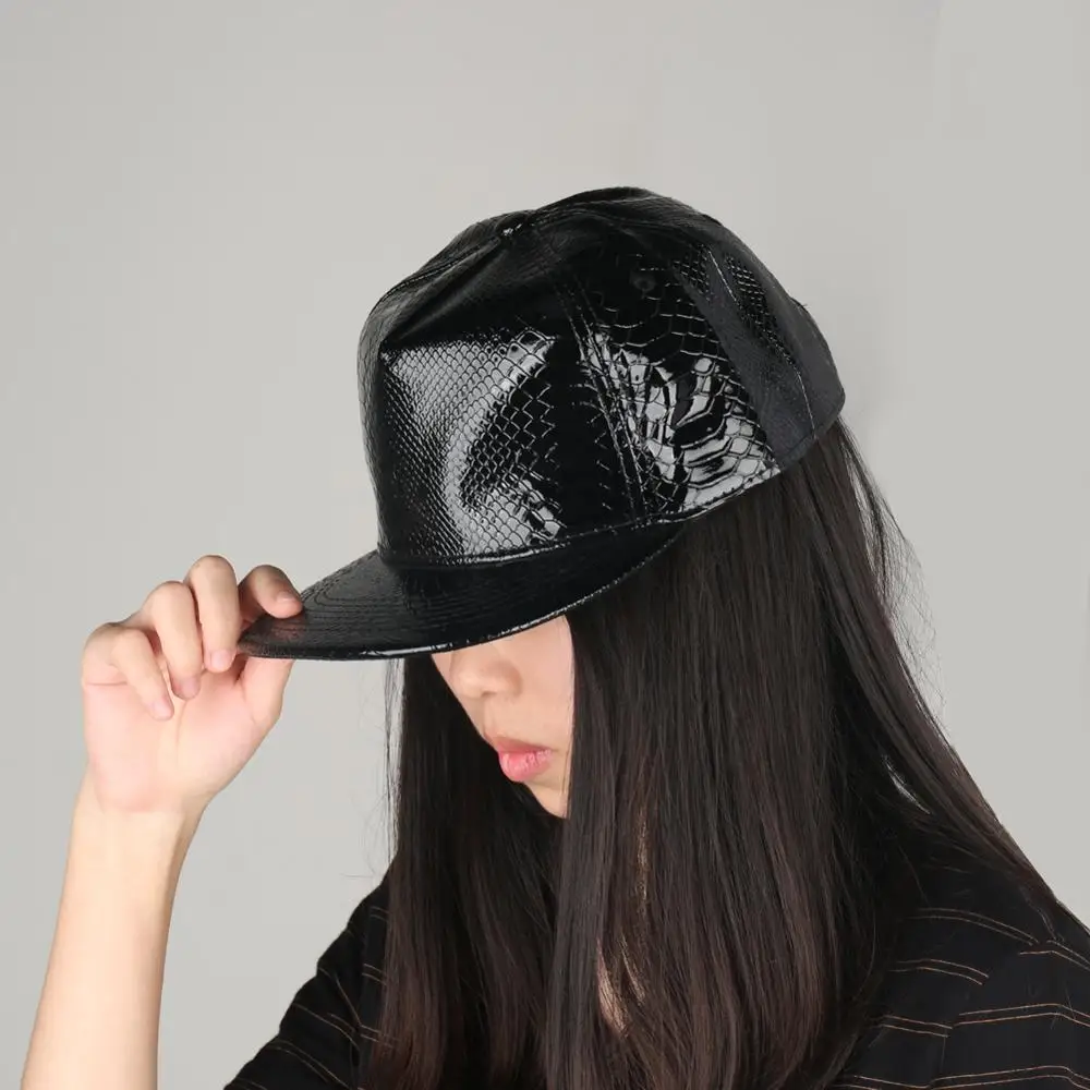 Бейсбольная кепка из искусственной кожи для женщин мужчин черных мальчиков и