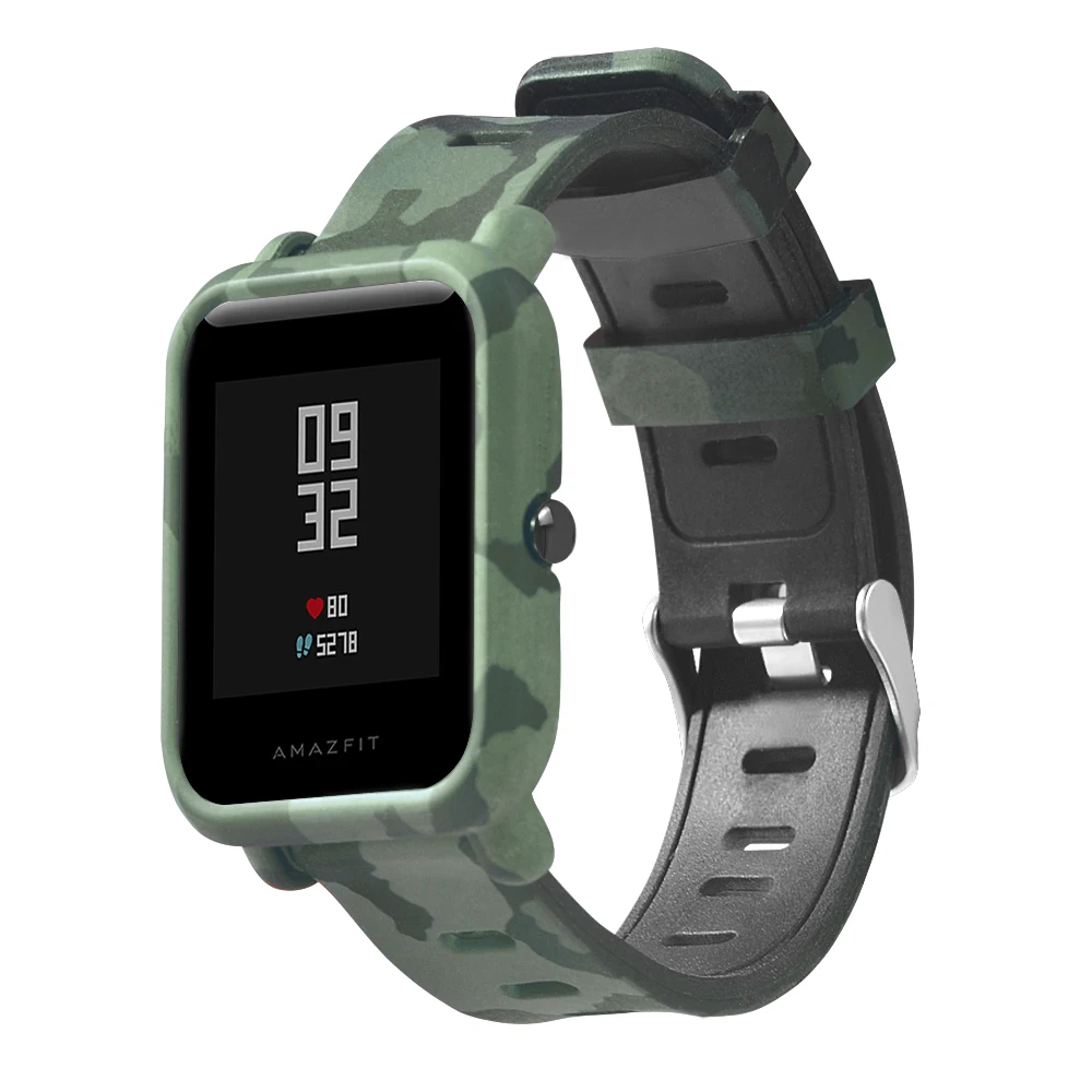 2 в 1 для Amazfit Bip ремешок для часов+ защитный чехол для ПК чехол для часов защитная рамка для Huami Amazfit Bip аксессуары