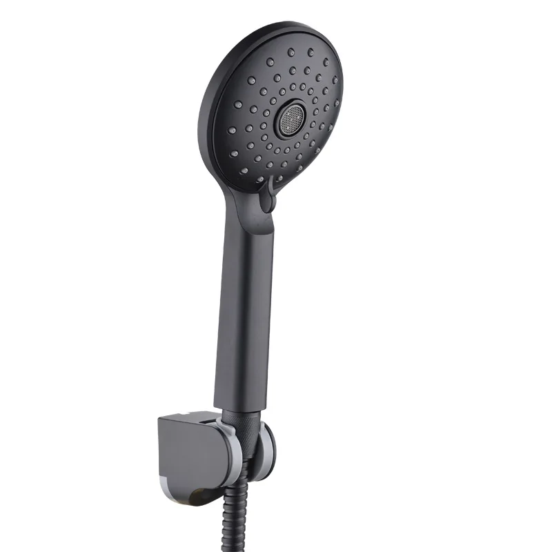 

Hand Held Bathroom Shower Head 2 Function Matte Black Pressurized Bath Head Bathroom Set