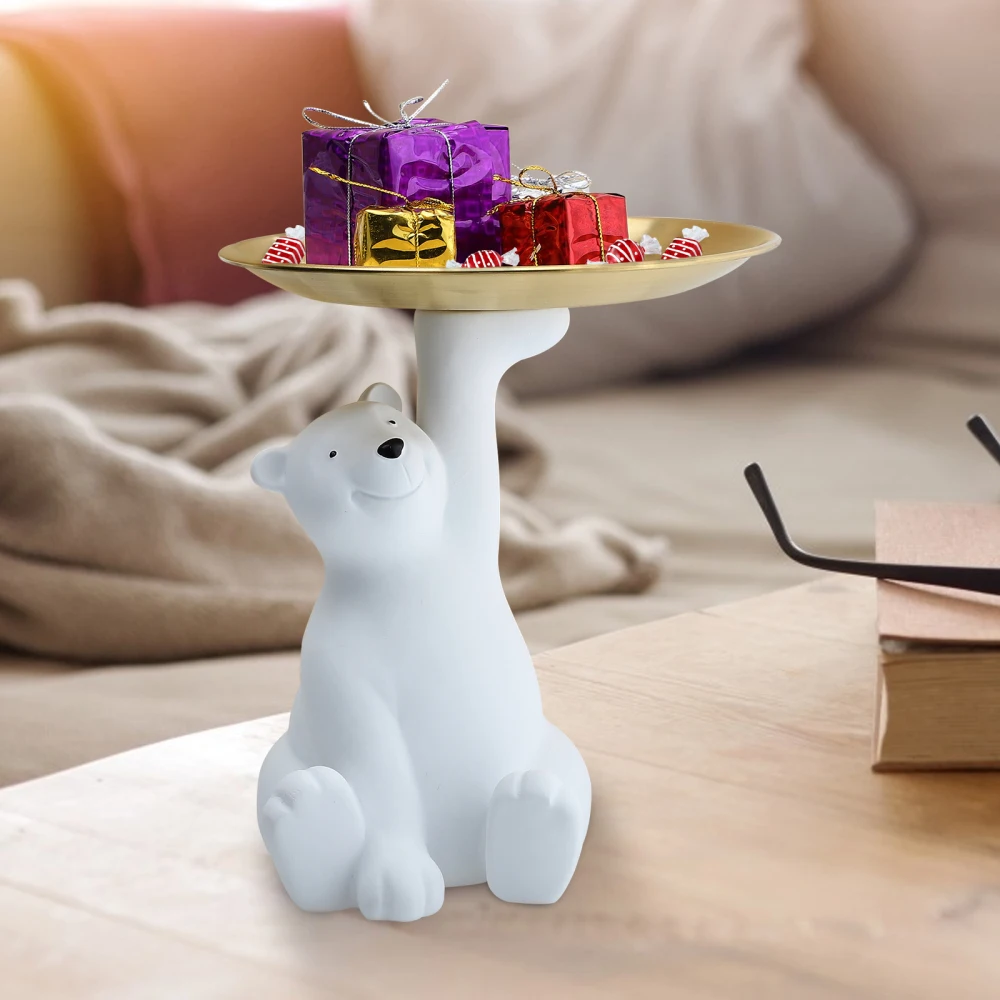 Поднос для хранения ключей фигурки медведя украшение дома из смолы креативные