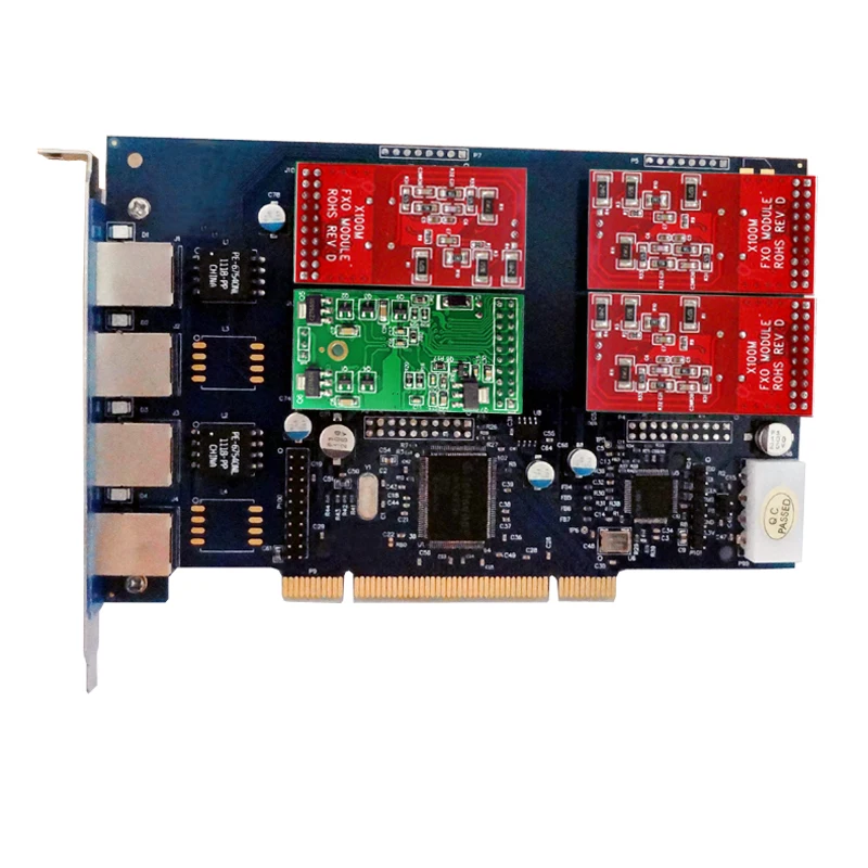 Карта Asterisk TDM410P 3 FXO + 1 FXS порты аналоговая карта VoIP digium asterisk для телефона voip|asterisk