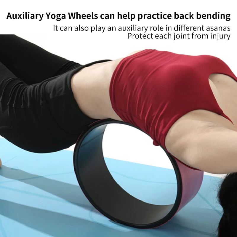 

Wood Yoga Wheel Pilates With Buddha Lotus Professional Yoga CirclesYoga Wheel Back Wheel Roller Gym Workout Back Training Tool