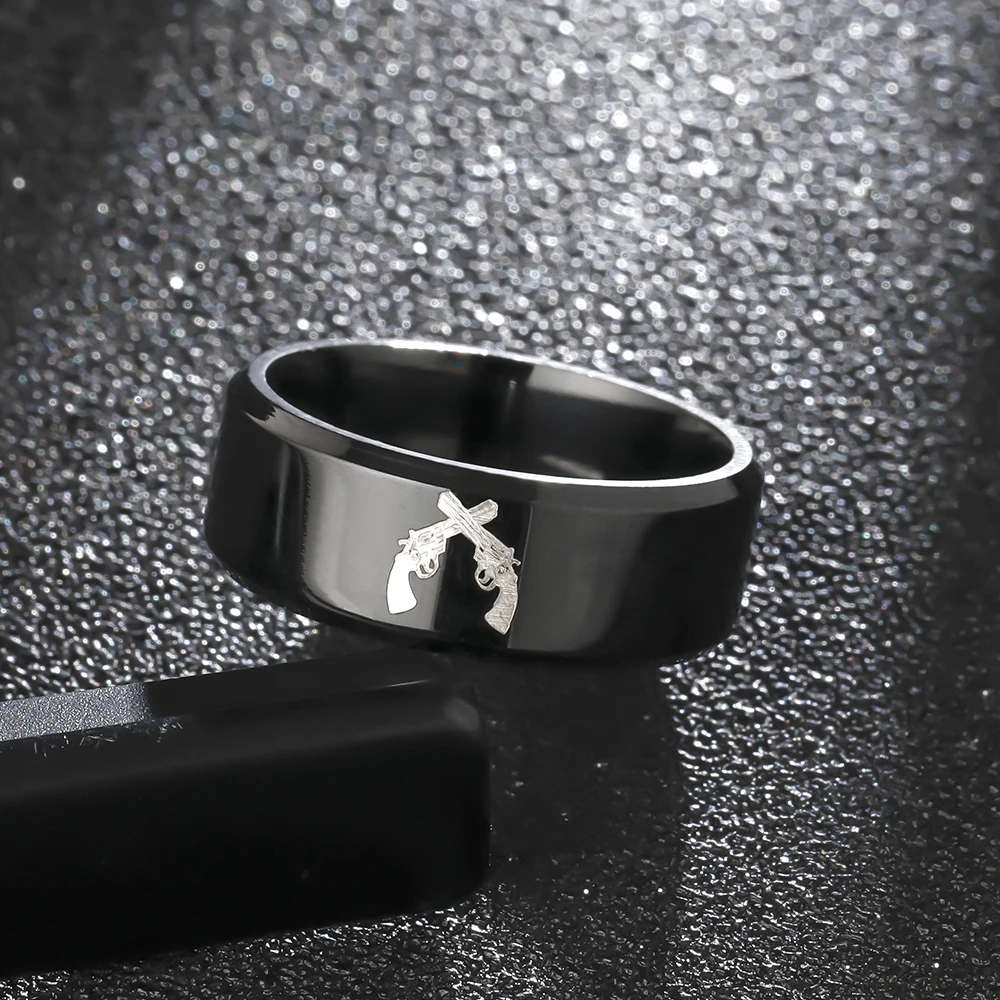 MOREDEAR 8 мм титановое кольцо для мужчин и женщин мужское вращающееся пистолета |