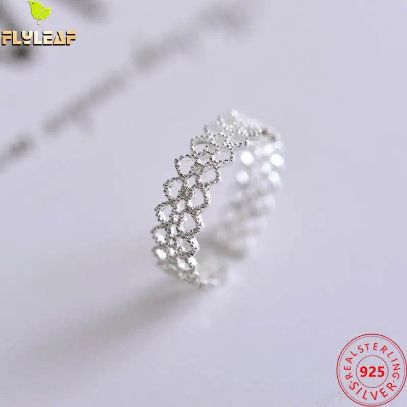 

Женское кольцо из серебра 100% пробы, с ажурным кружевом