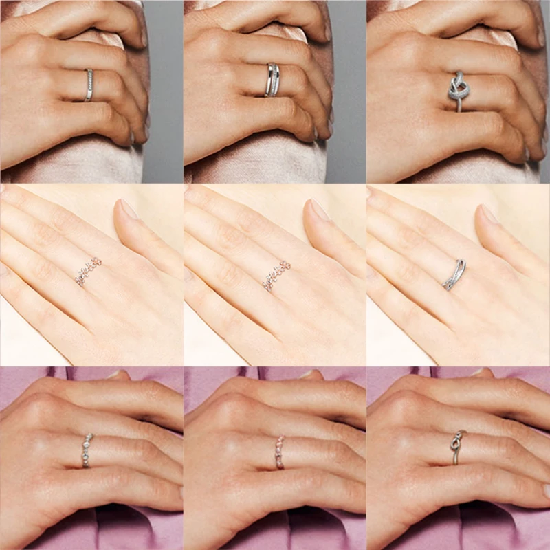 

2021 New 925 Sterling Silver Ring Princess Tiara Royal Crown With Crystal Rings For Women Wedding Party Jewelry Gift