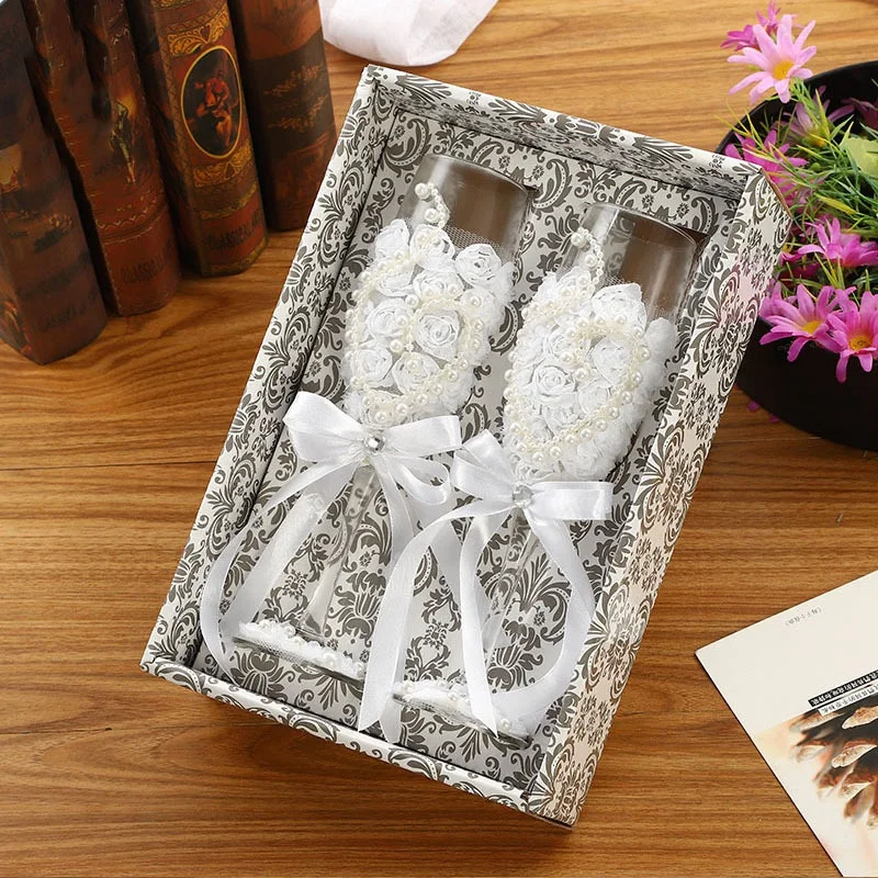 Комплект из 2 предметов модные свадебные бокалы для поджаривания хрустальные