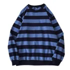 Модный Полосатый свитер 2021, футболка оверсайз с длинным рукавом, Свободный Топ, стандартный женский и мужской свитшот в стиле Харадзюку на осень