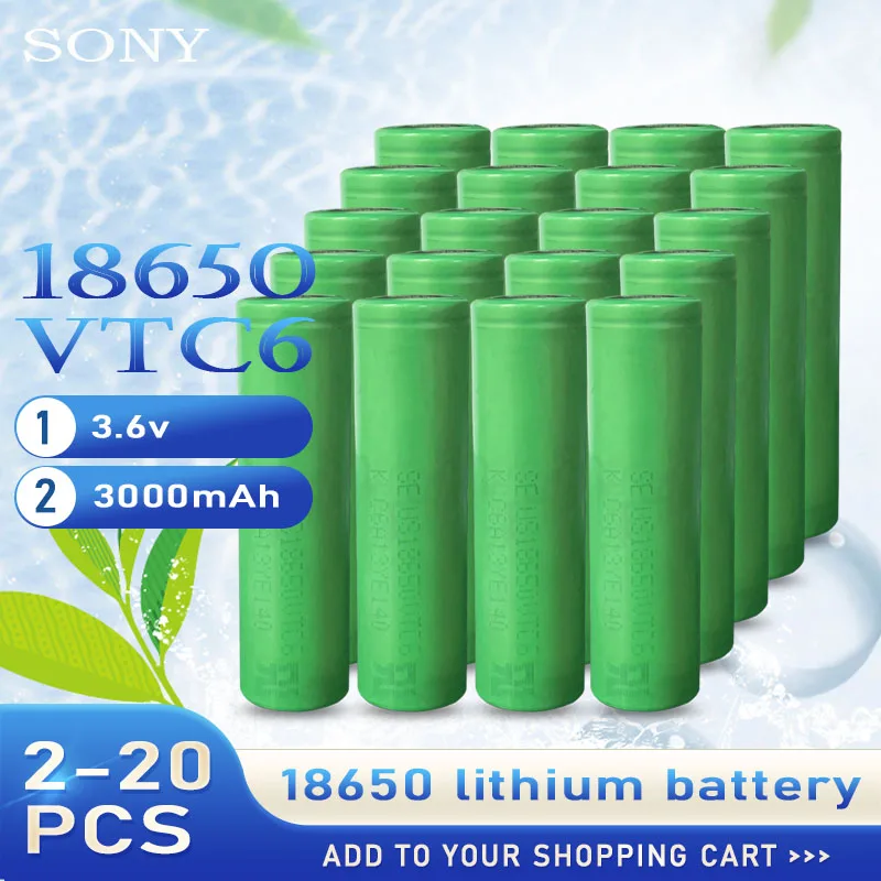 100% Оригинальный Sony VTC6 18650 перезаряжаемые батареи 3 6 в 3000 мАч литиевая батарея с