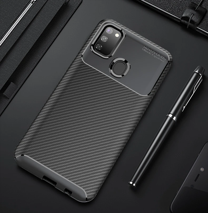 Роскошный чехол из углеродного волокна с защитой от падения для Galaxy M30S M21 M215F