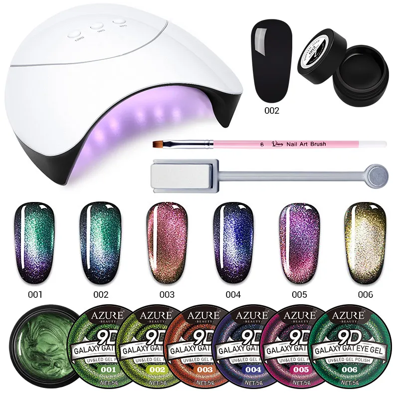 Modelones 10 шт./лот Светодиодная лампа кошачьи глаза Гель лак для нейл арта Кисти