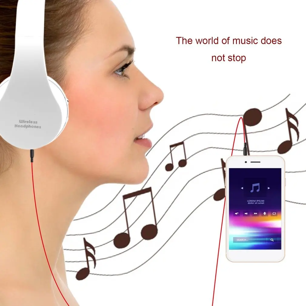 Складные беспроводные наушники стерео Bluetooth гарнитура с микрофоном поддержка AUX