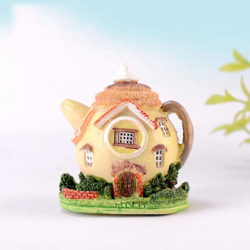 Чайник дом Миниатюрный Сказочный Сад Miniaturas микро пейзаж из мха Diy Террариум аксессуары фигурки для домашнего декора