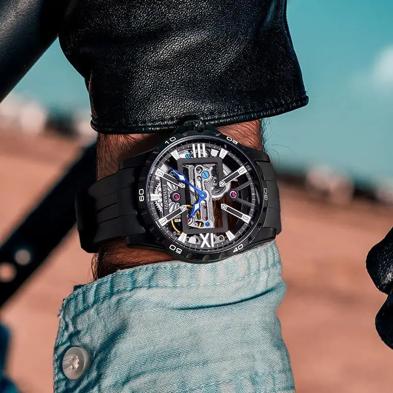 

Mens Mechanical Watches Top Luxury Brand Tourbillon Hollow Movement Watch Mens Automatic Watches Fashion Pagani Design New 2021