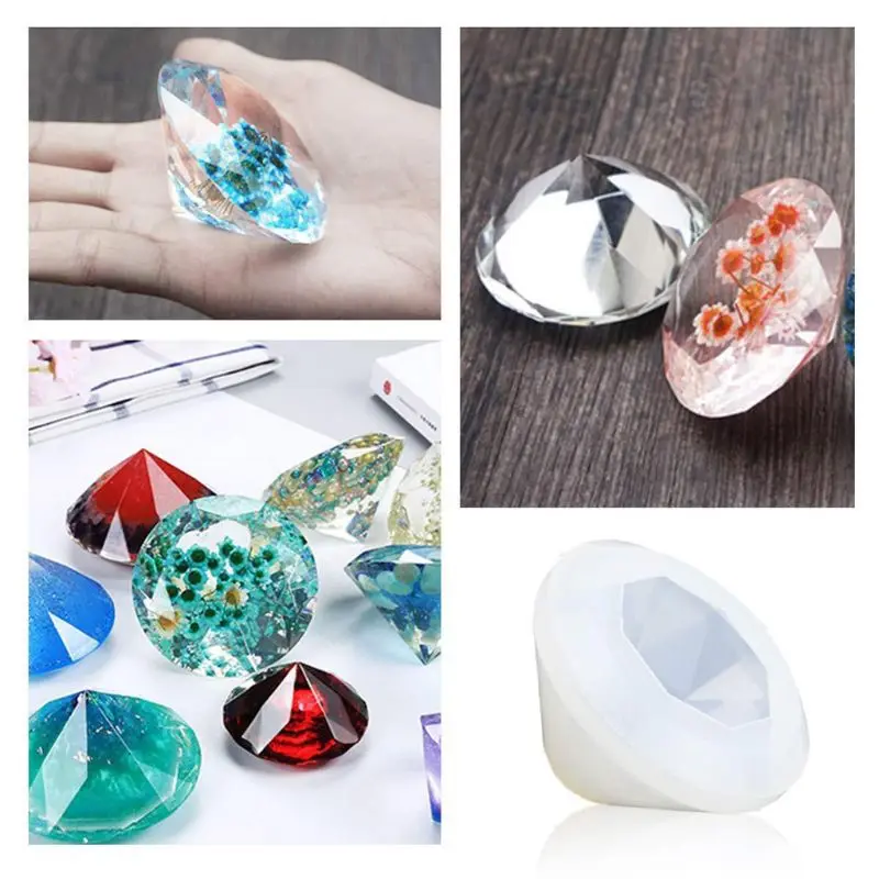 

19 Pack Large Resin Silicone Molds Kit Cube Pyramid Sphere Diamond Resin Molds T4MD