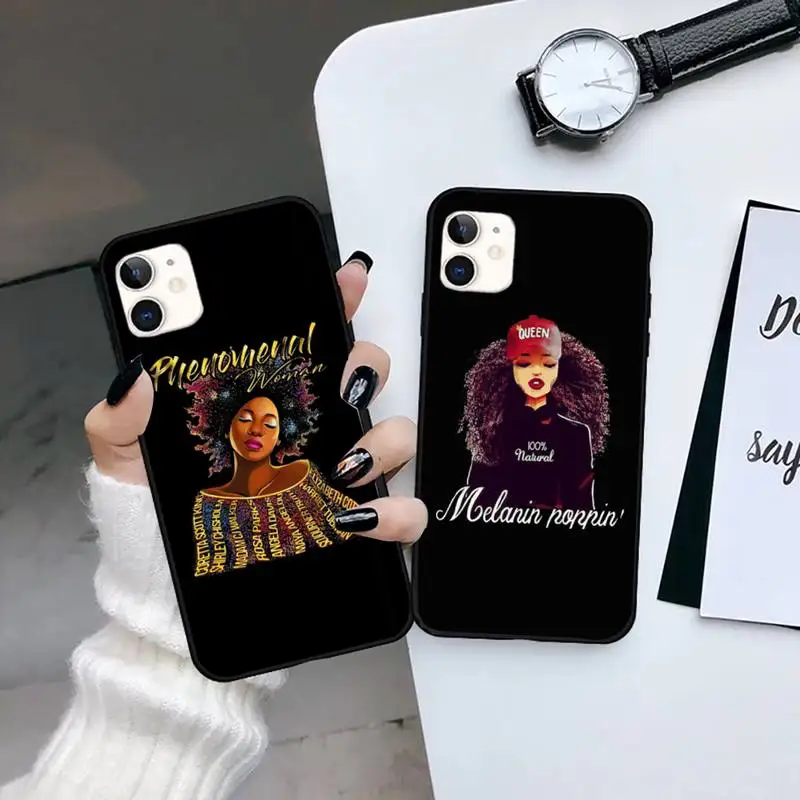 

2bunz Melanin Poppin Aba Phone Case for iPhone 7 8 11 12 Pro X XS XR Samsung A S 6 7 9plus 10plus 21s 71 funda cover