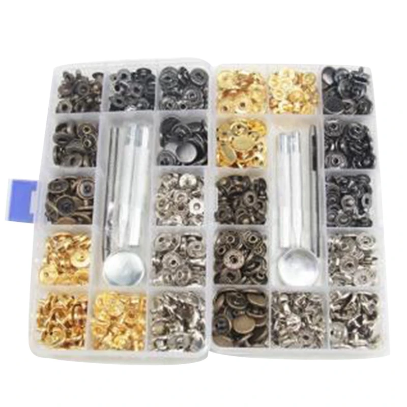 

Button Sets Metal No Sewing Snap Button Press Stud Leather Craft Bag Coat Clothes Fastener Rivet Popper With Install Tool Snap F