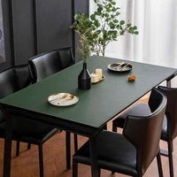 soft double sided solid color leather tablecloth waterproof oil proof coffee table cloth pu desk mat kitchen