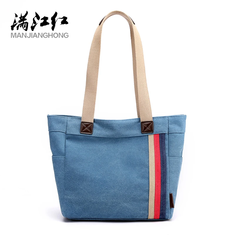 

Fashion Casual Canvas Hobos Handbags High Quality Large capacity Tote Bags Promotion 100% Cotton Canvas Women Solid Shoulder Bag