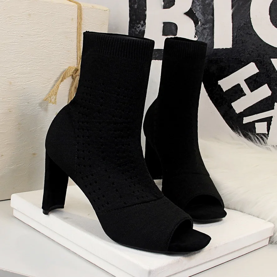 Европейские и американские модные простые короткие женские сапоги-трубы