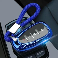 bule soft tpu remote smart key case cover bag holder chain for chevrolet cruze