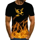 Летняя брендовая футболка с 3D принтом орла, уличная стильная футболка в стиле панк-рок-готика, модная повседневная свободная футболка в стиле Харадзюку с коротким рукавом, 6XL