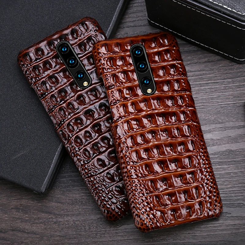 

Men's Genuine Leather for OnePlus 7 7T Pro mobile phone case cowhide crocodile leather 3 / 3T 5 5T 6 6T 8 8Pro back cover