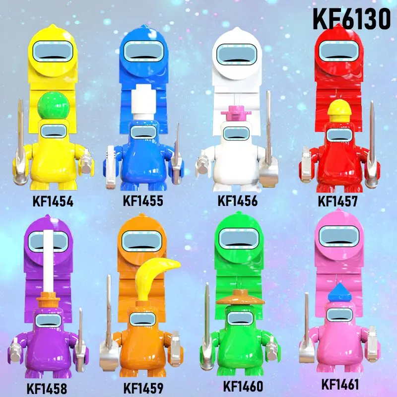 

Set Sale Amonges Strategy Casual Game Building Blocks Kawaii Cute Bricks Figures Toys For Children KF6130 KF6132 KF6133