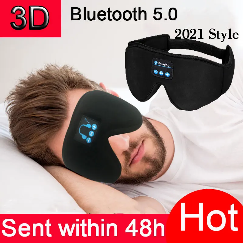 

New 3D headphone wireless music sleep artifact breathable eye mask Bluetooth v5.0 headset call manufacturers Dropshipping