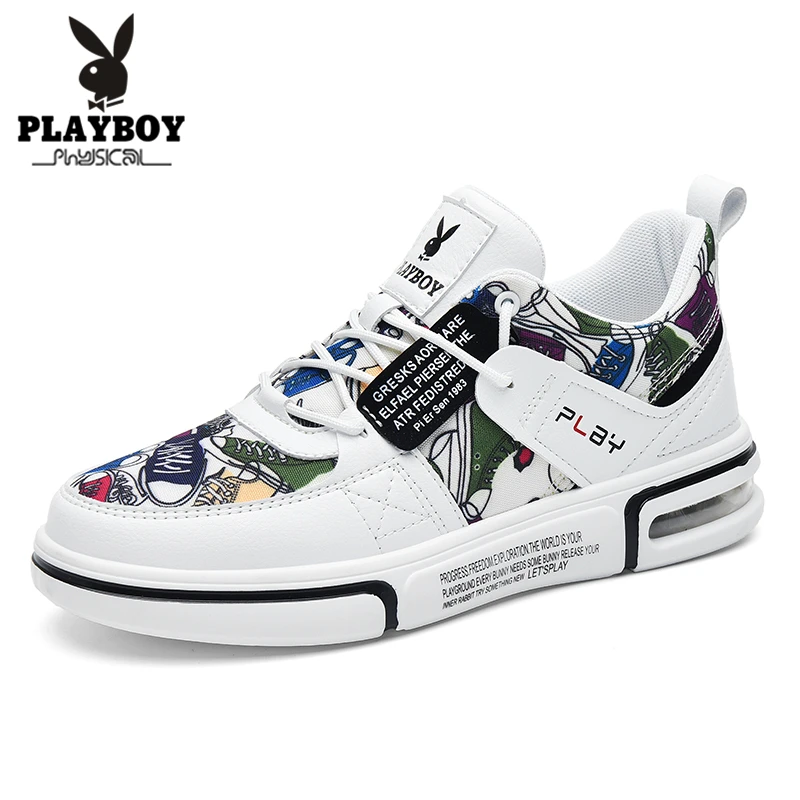 

PLAYBOY New Comfortable Casual Shoes Men PU Leather Shoes High Quality Comfort Footwear Fashion Flat Shoe Lace-Up Boat Shoes