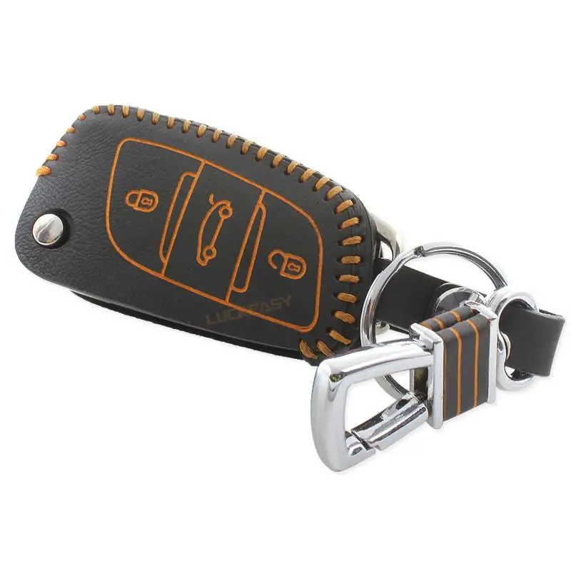 

Car Key Bag OEM key cover For Citroen C4l DS 6 2014-2019 Genuine Leather Car Key bagcase remote key cover car accessories