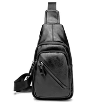 fashion mens sling shoulder bag waterproof pu leather zipper crossbody messenger chest bags casual travel waist pack rucksack