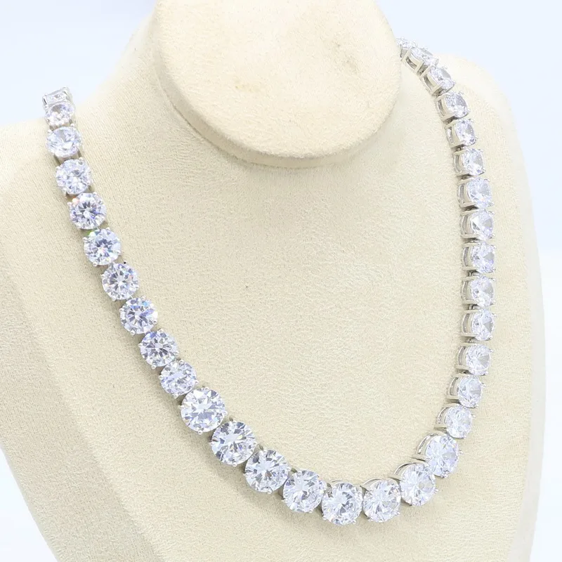 Классический серебристый цвет ожерелье для женщин Круглый Белый Циркон