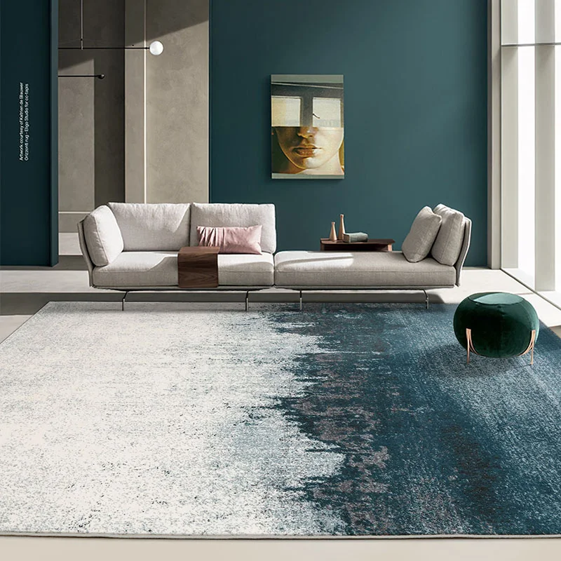 Post modern style abstract dark green art living room rug big size Nordic home decoration machine weaved bedside carpet | Дом и сад