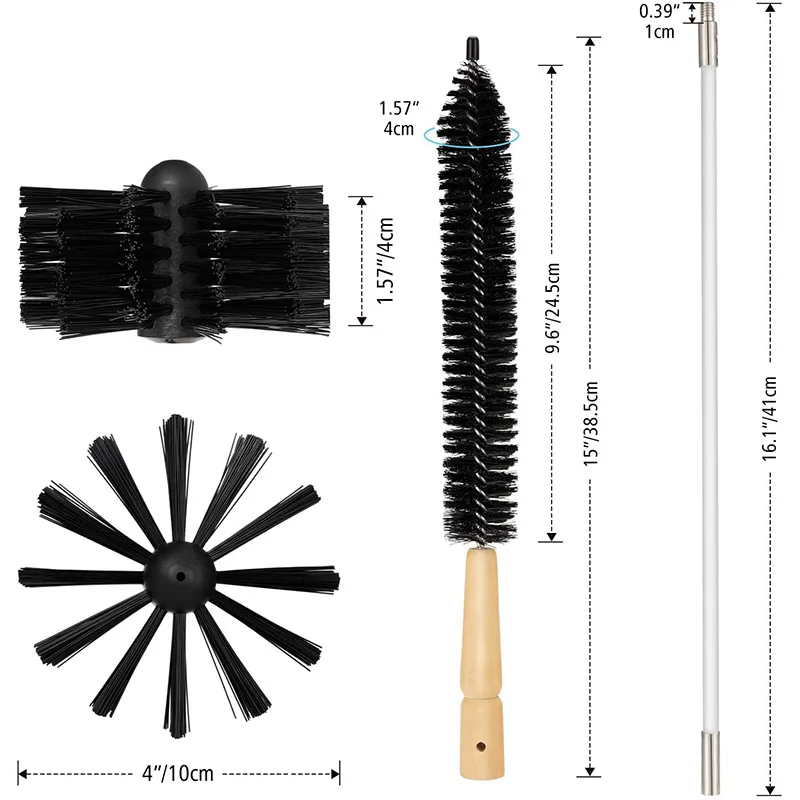 Сухой сброс набор для чистки 12 футов Гибкая 9 стержни сухой канал чистящих