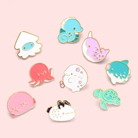 cartoon creative cute infauna alloy brooch pink fat fish turtle dolphin clothing badge accessories fashion jewelry