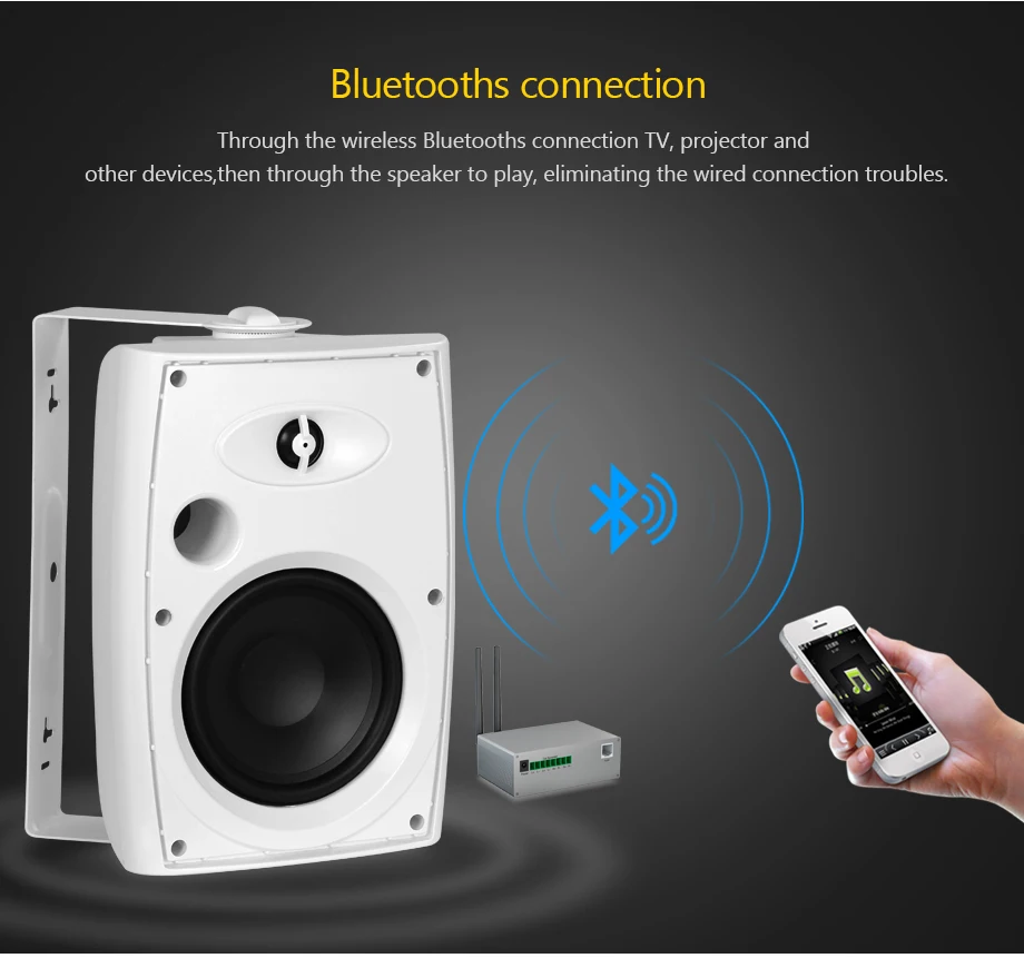 Oupushi CL-304 беспроводной Bluetooth Активный настенный динамик для конференц-зала и класса и торгового центра