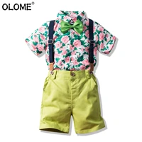 olome summer kid boy clothing sets fashion children shirts gentleman shirtpant for boys baby wedding clothes 2 7 years clothing