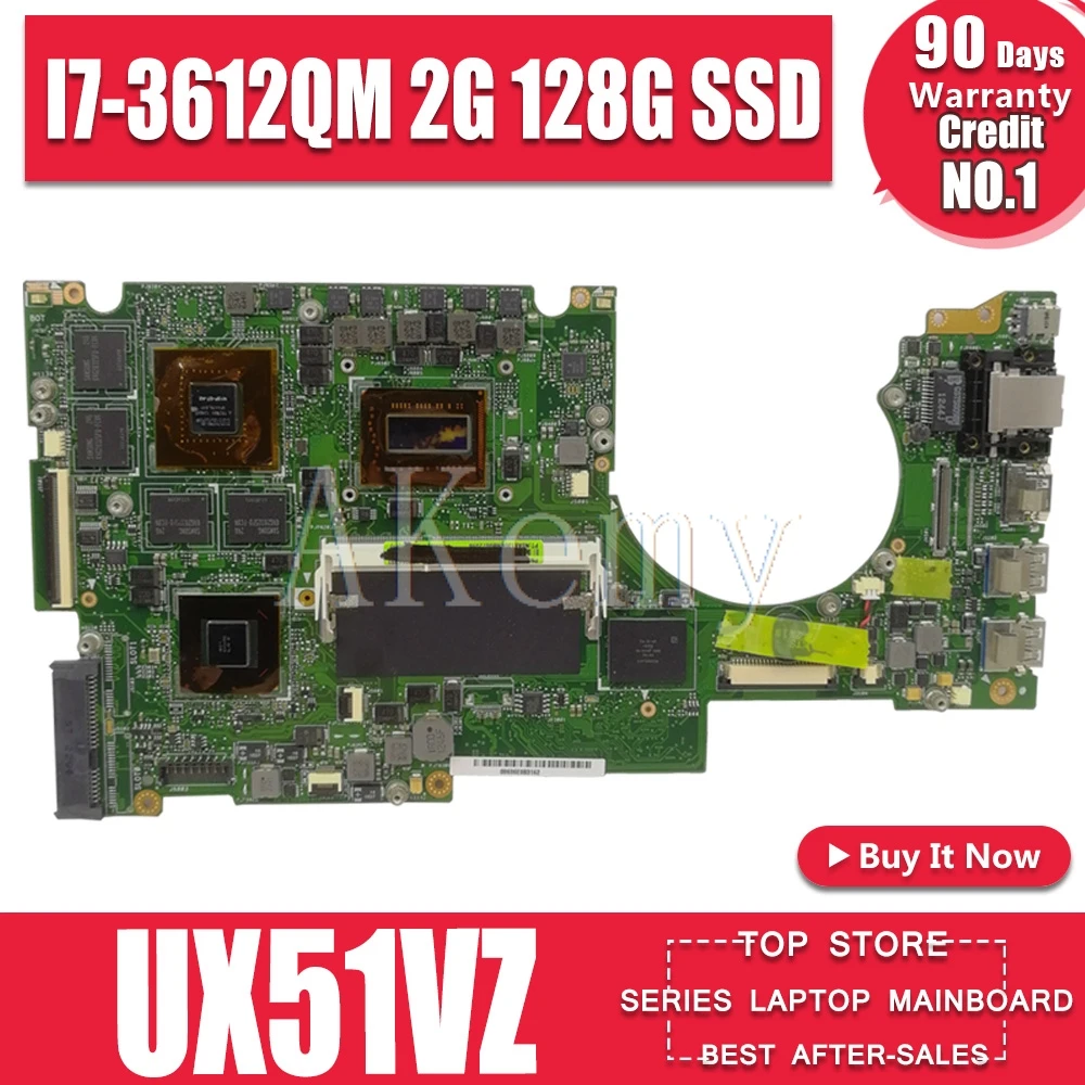 

Akemy UX51VZ материнская плата для ноутбука For Asus UX51V UX51VZ UX51VZA материнская плата 100% тест OK 2G-RAM I7-3612QM 128G SSD UX51VZH