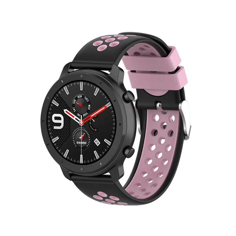 20 мм силиконовые ремешки для xiaomi huami Mijia кварцевый ремешок amazfit bip lite/galaxy Watch 42 мм Активный браслет металлическая пряжка