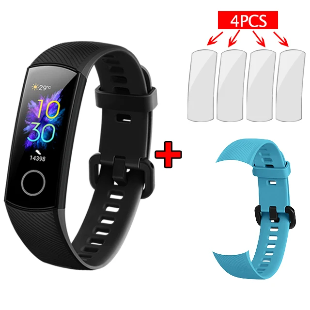 Set 1 Huawei Honor Band 5 Смарт-браслет, Оксиметр крови, кислород, волшебный цвет, сенсорный экран, плавающий ход, обнаружение пульса, сна, сна - Цвет: Set 1