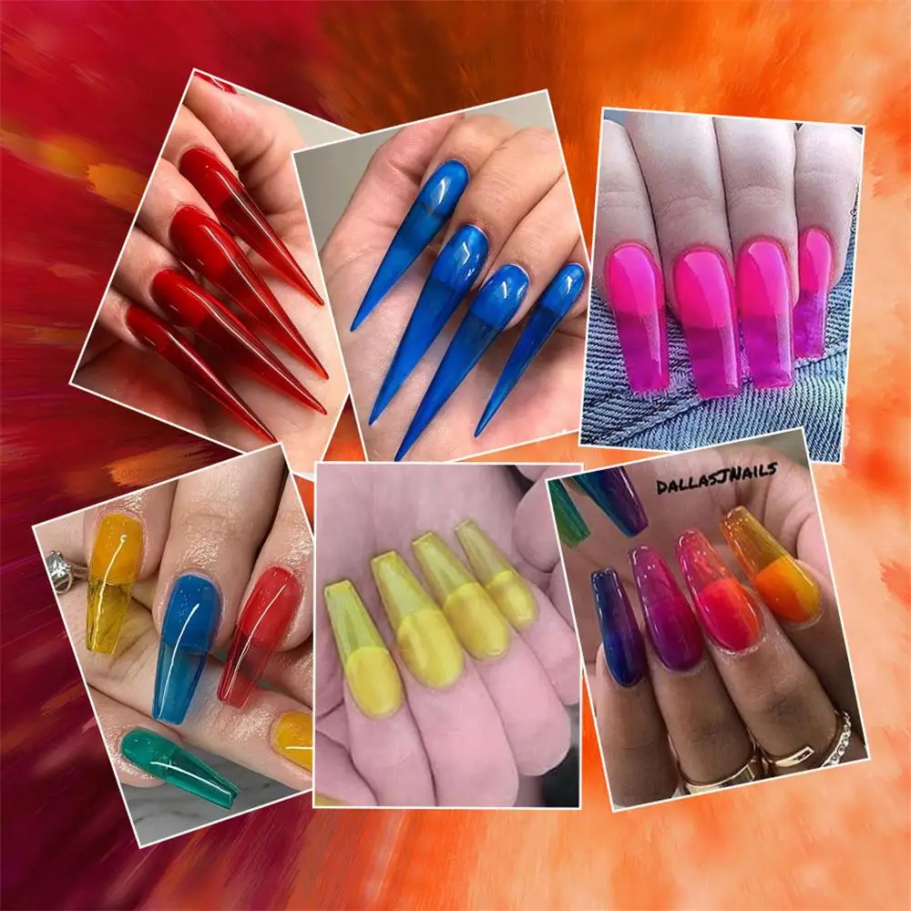 Новый Опаловый стеклянный лак для ногтей Желейный Янтарный гель Радужный