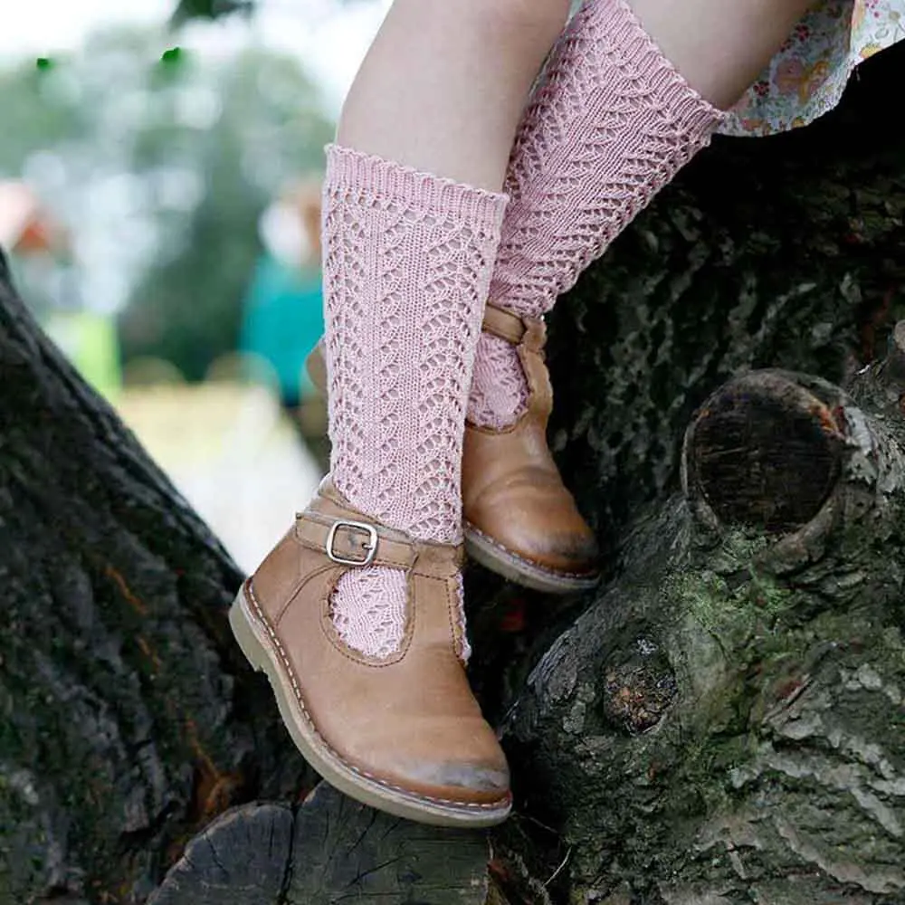 

2020 Spring Autumn Baby Socks Girls Knee High Socks Spanish Style Toddlers Tube Socks 0-3Y Kids Hollow Out Sock Infant Socken