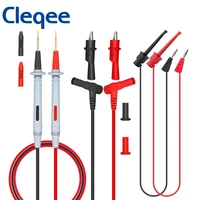 cleqee multimeter probe test leads kit 4mm banana plug to 1mm sharp needle test hook clips wire 1000v 10a p1506c