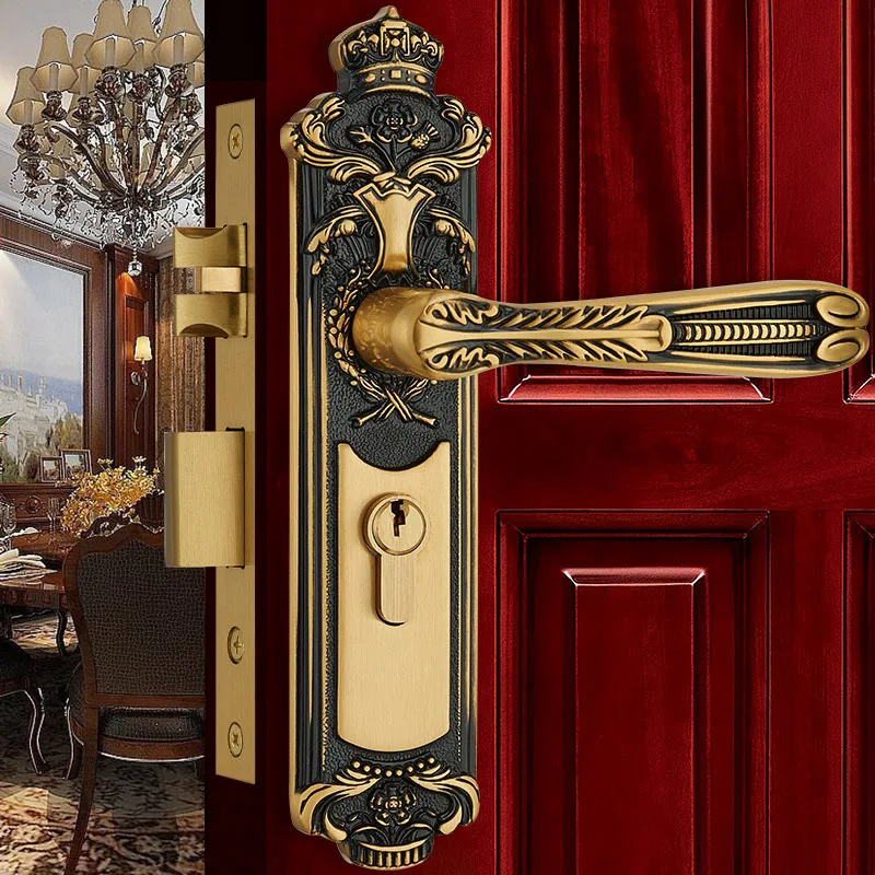 Европейский деревянный дверной замок золотые Твердые латунные замки для комнат